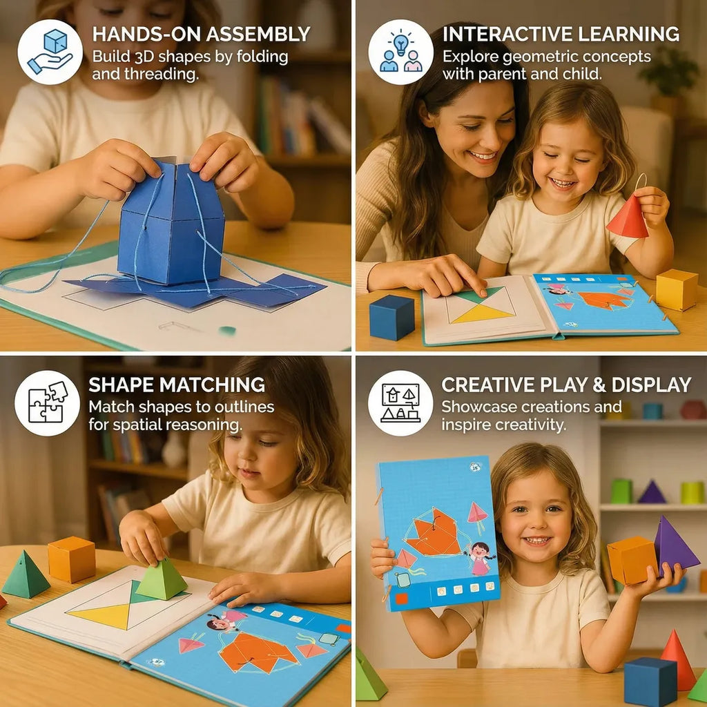 Geometry Activity Book with Foldable Shape Components