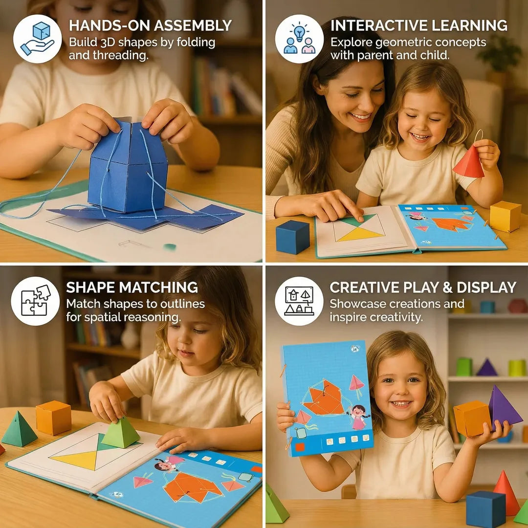 Geometry Activity Book with Foldable Shape Components
