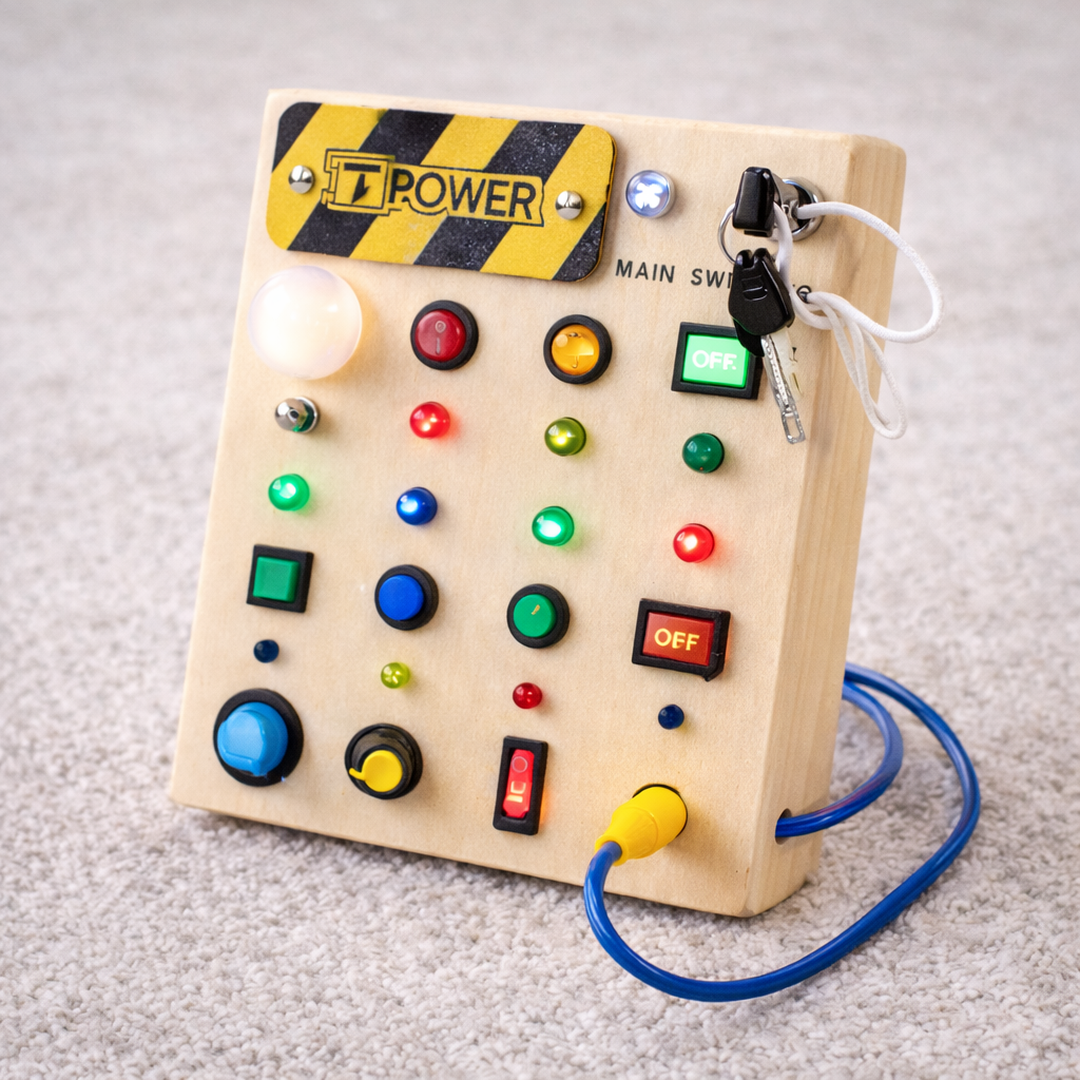 LED Busy Board with Multiple Switches and Light Elements