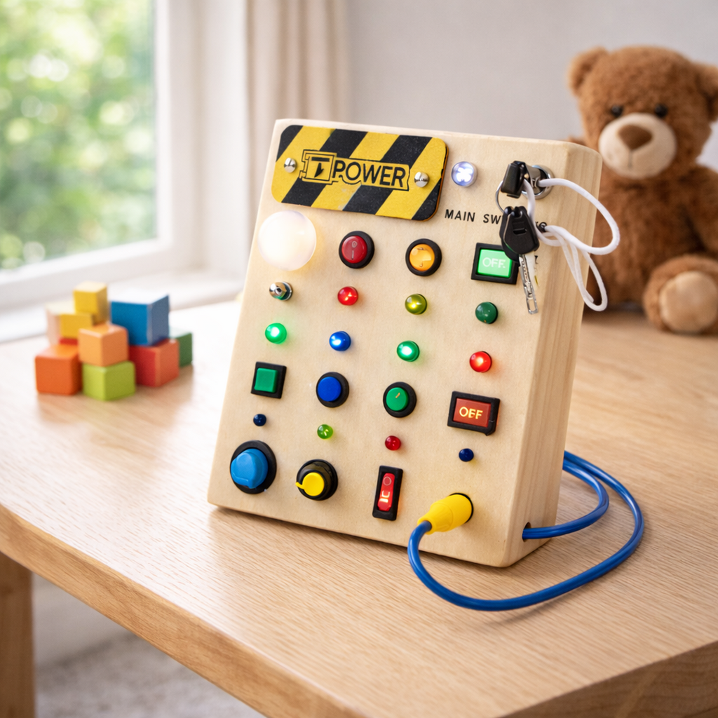 LED Busy Board with Multiple Switches and Light Elements