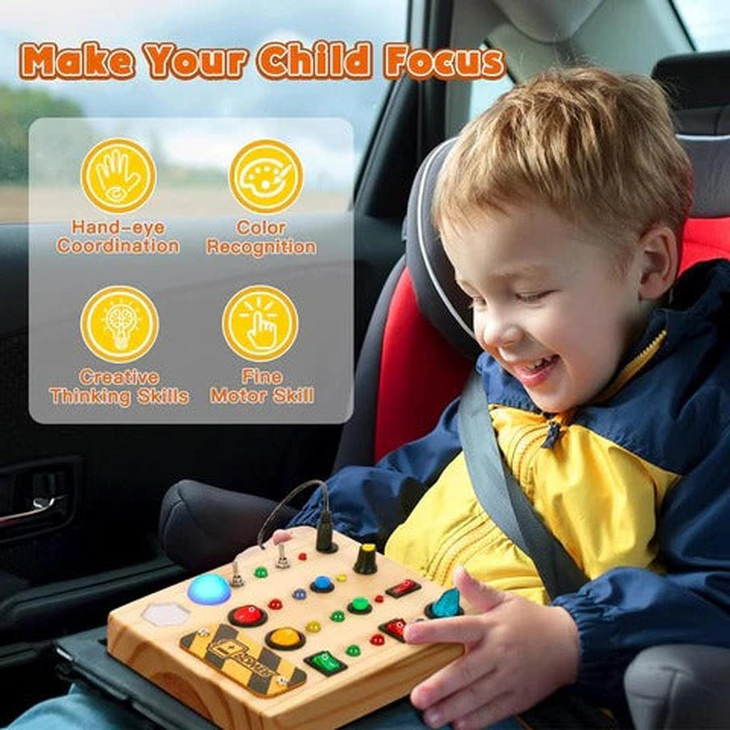 LED Busy Board with Multiple Switches and Light Elements