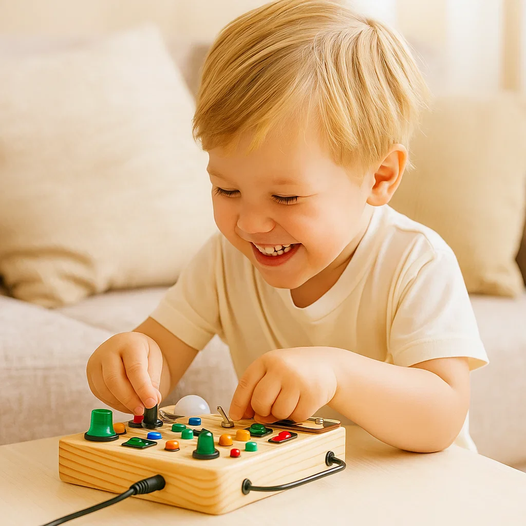 LED Busy Board with Multiple Switches and Light Elements