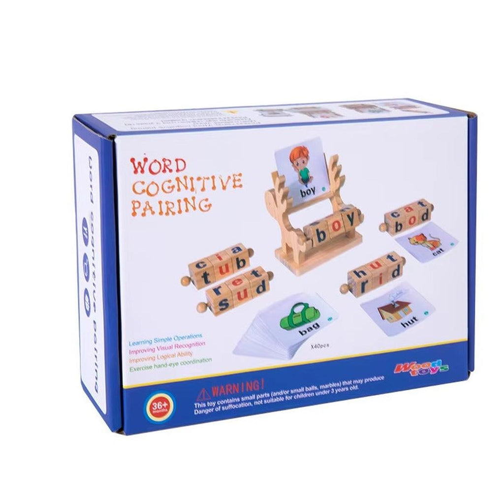 Wooden Rotating Letter Blocks Toy