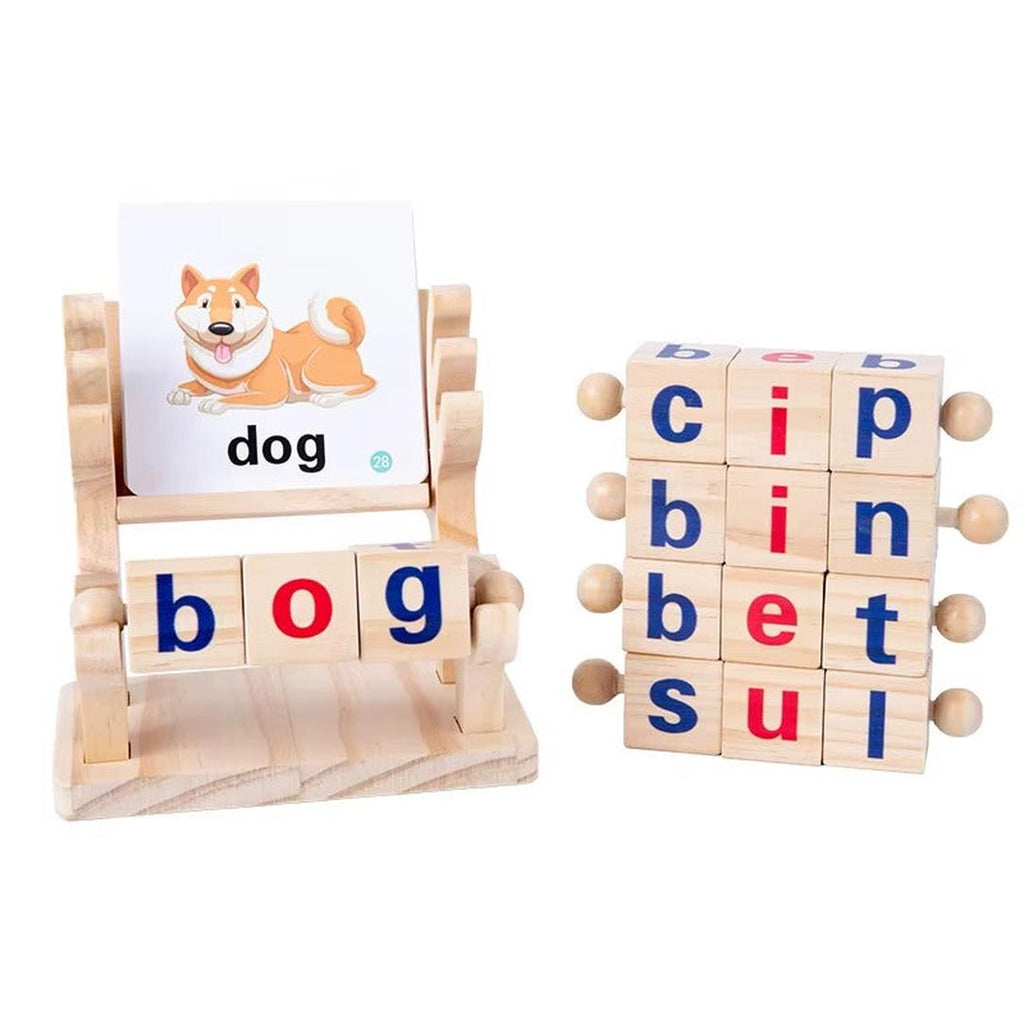 Wooden Rotating Letter Blocks Toy