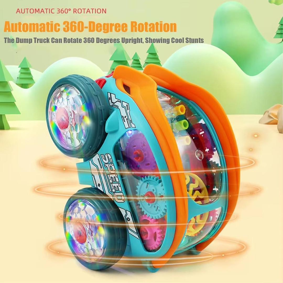 Light-Up Toy Car with Visible Gears