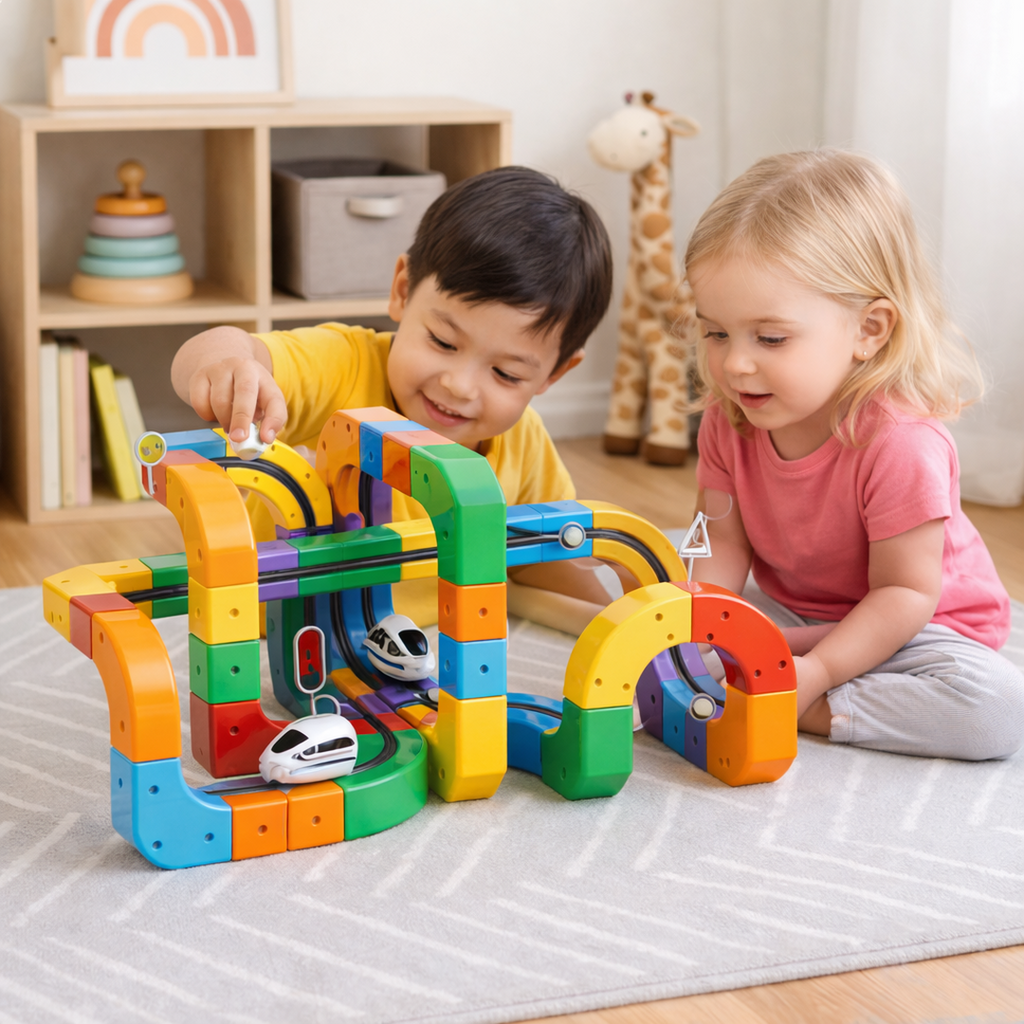 Magnetic Marble Run Building Blocks Toy
