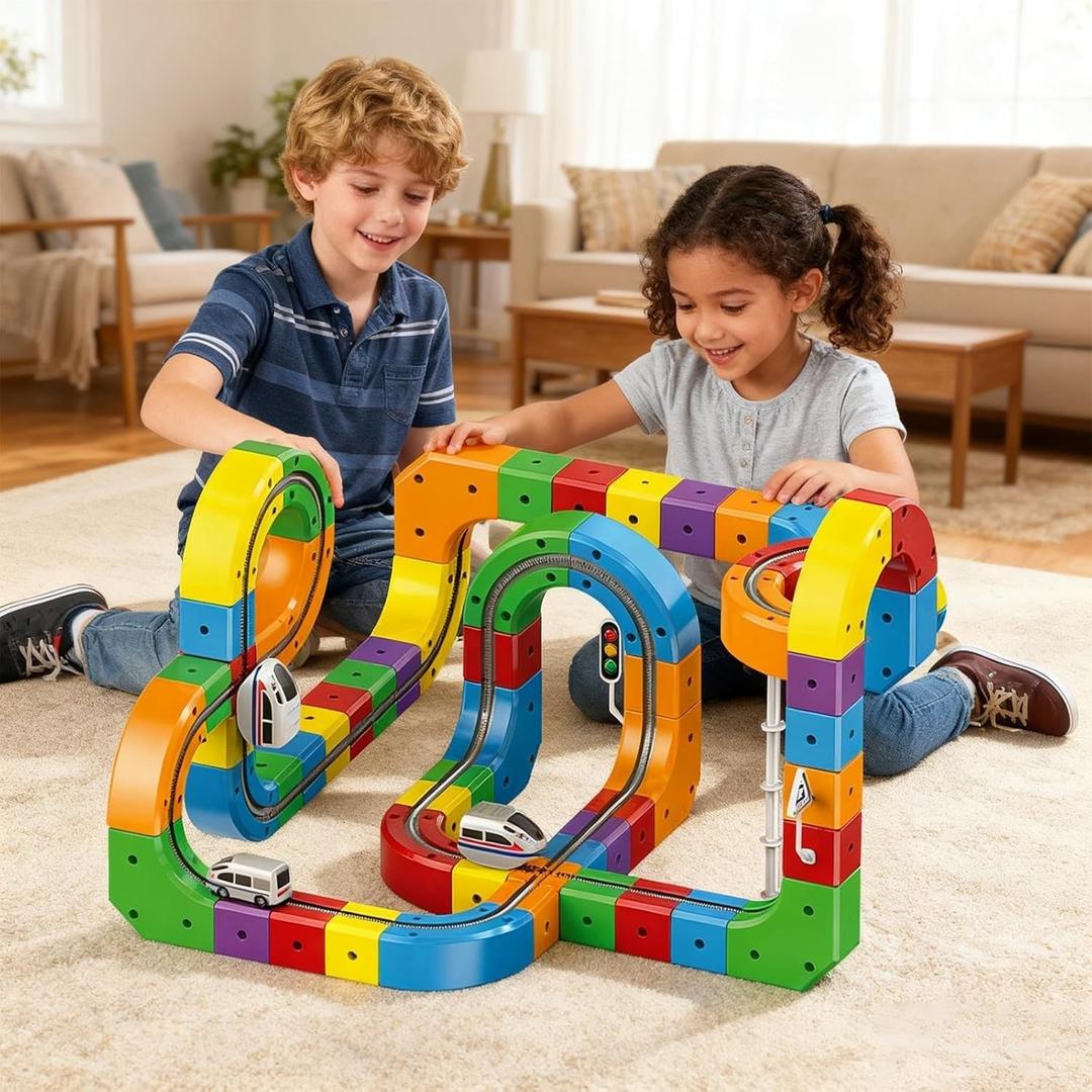 Magnetic Marble Run Building Blocks Toy