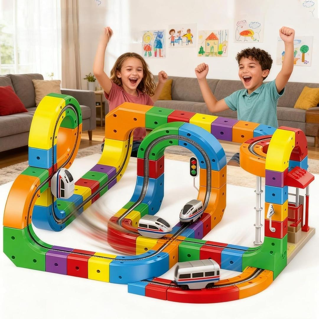 Magnetic Marble Run Building Blocks Toy
