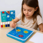 Marmorierfarben-Set mit Wassertablett zum Malen