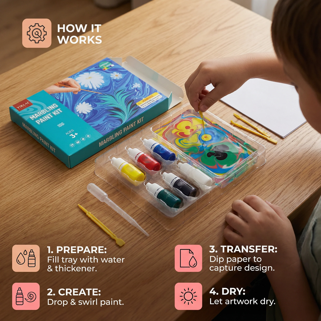 Marbling Paint Kit with Water Surface Painting Tray