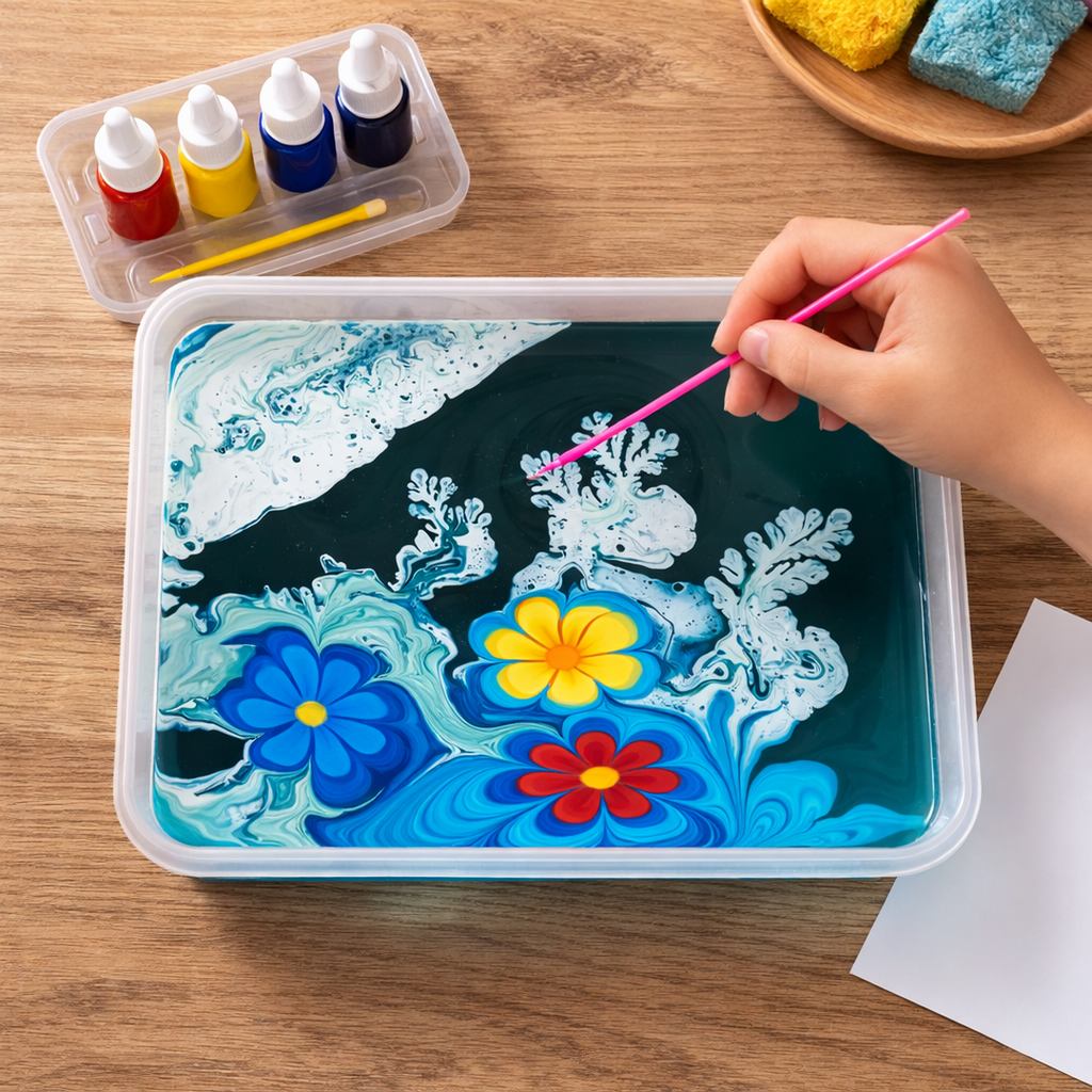 Marbling Paint Kit with Water Surface Painting Tray