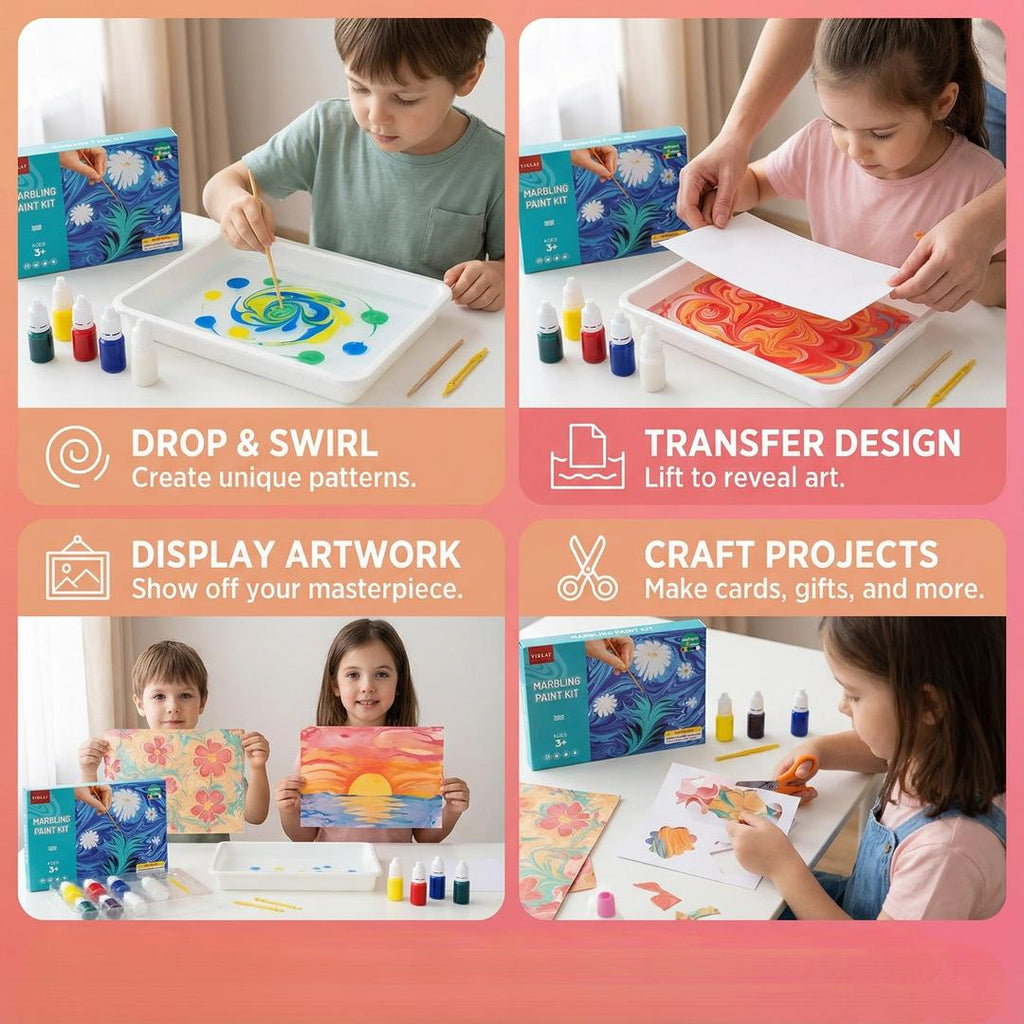 Marbling Paint Kit with Water Surface Painting Tray