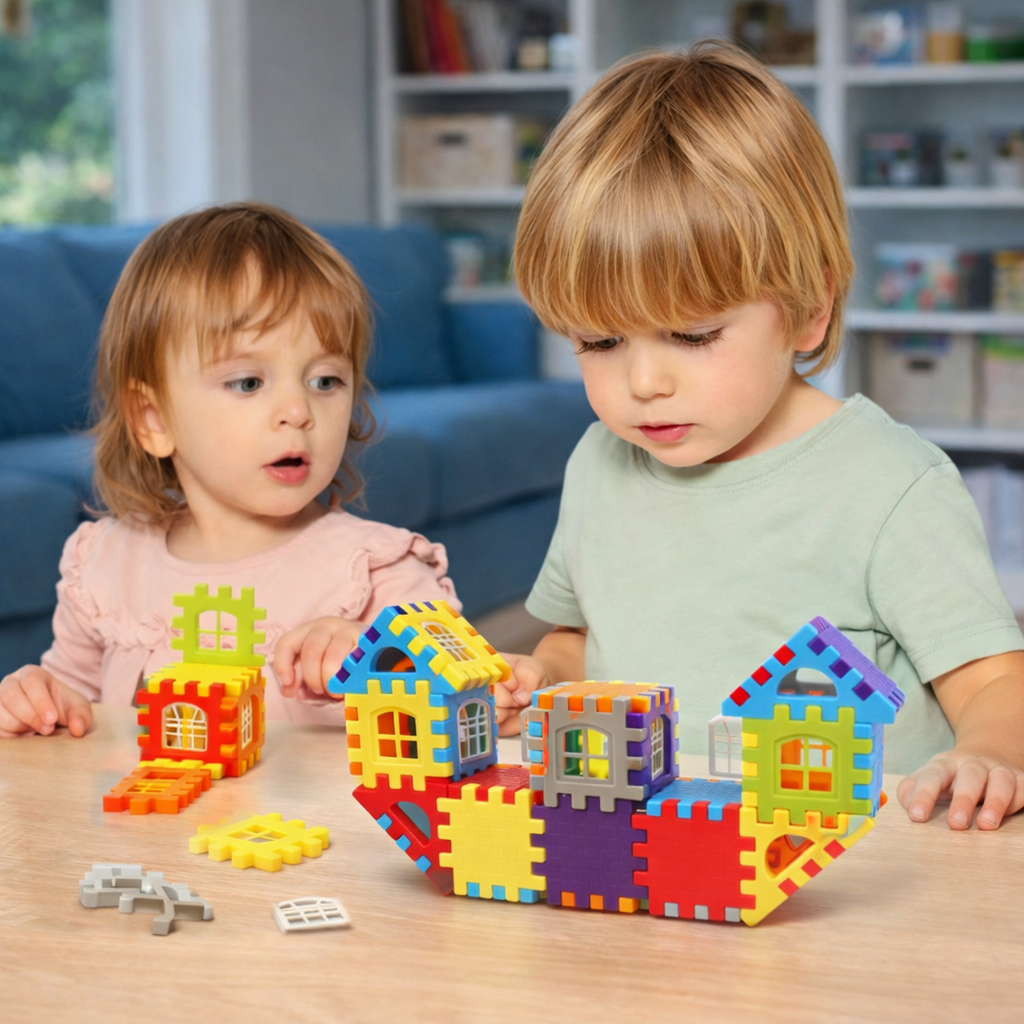 Interlocking Plastic Window Building Blocks Set for Kids