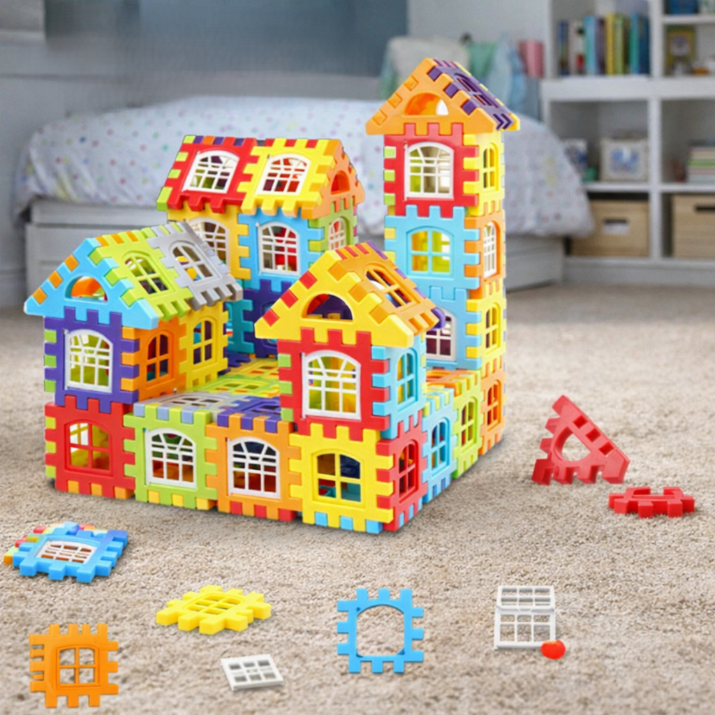 Interlocking Plastic Window Building Blocks Set for Kids