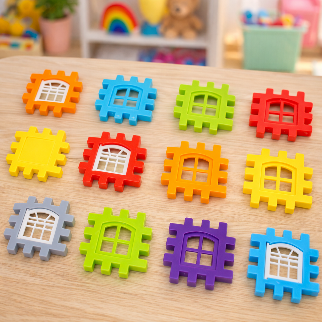 Interlocking Plastic Window Building Blocks Set for Kids