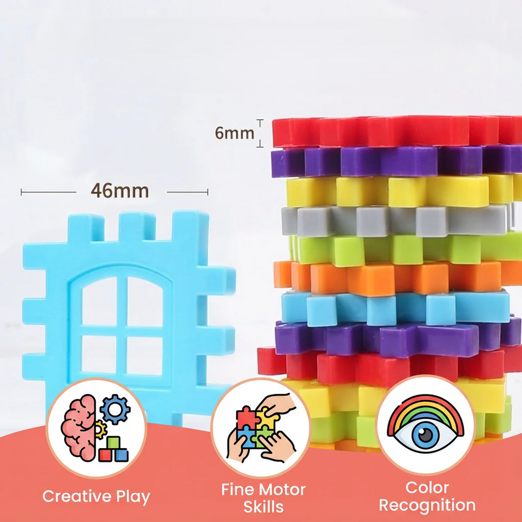 Interlocking Plastic Window Building Blocks Set for Kids
