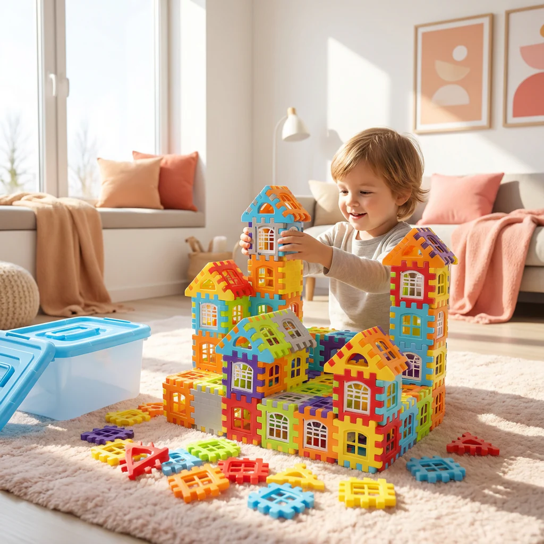 Interlocking Plastic Window Building Blocks Set for Kids
