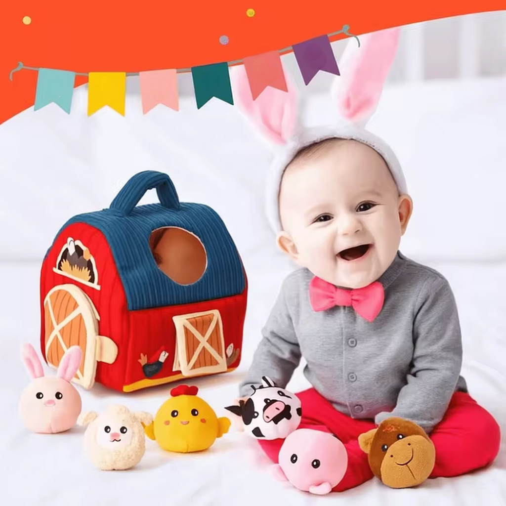 Plush Barn Playset with Enclosed Barn Structure