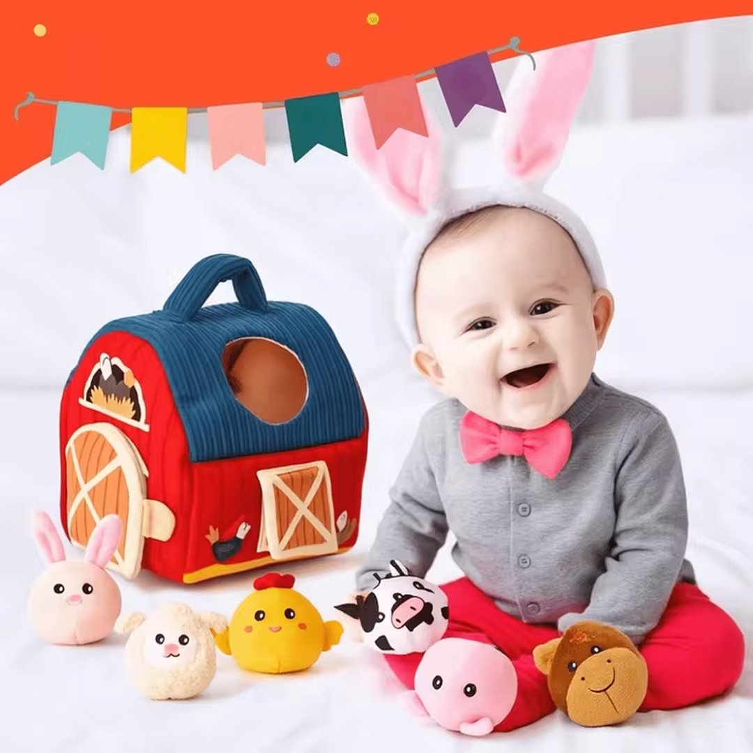 Plush Barn Playset with Enclosed Barn Structure