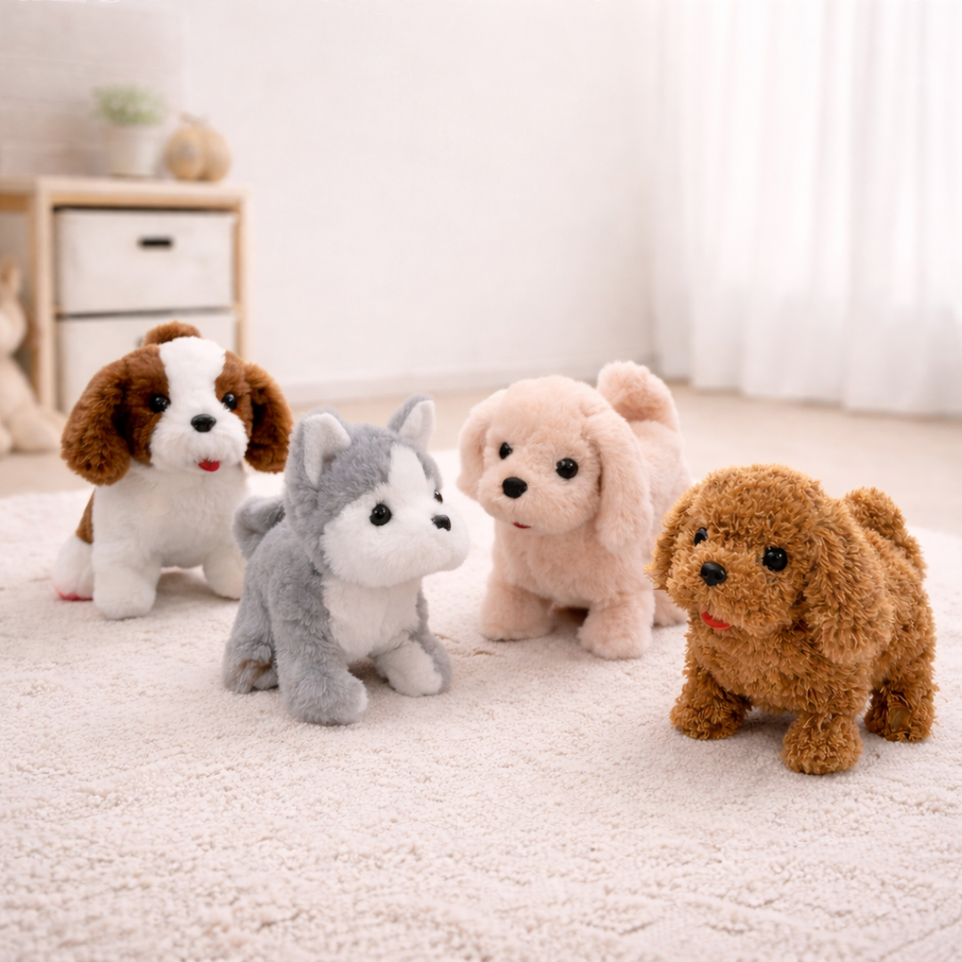 Interactive Plush Dog Toy with Sound and Walking Function