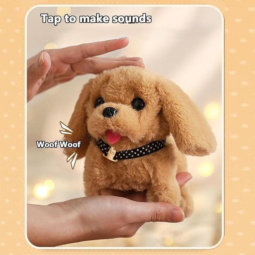 Interactive Plush Dog Toy with Sound and Walking Function