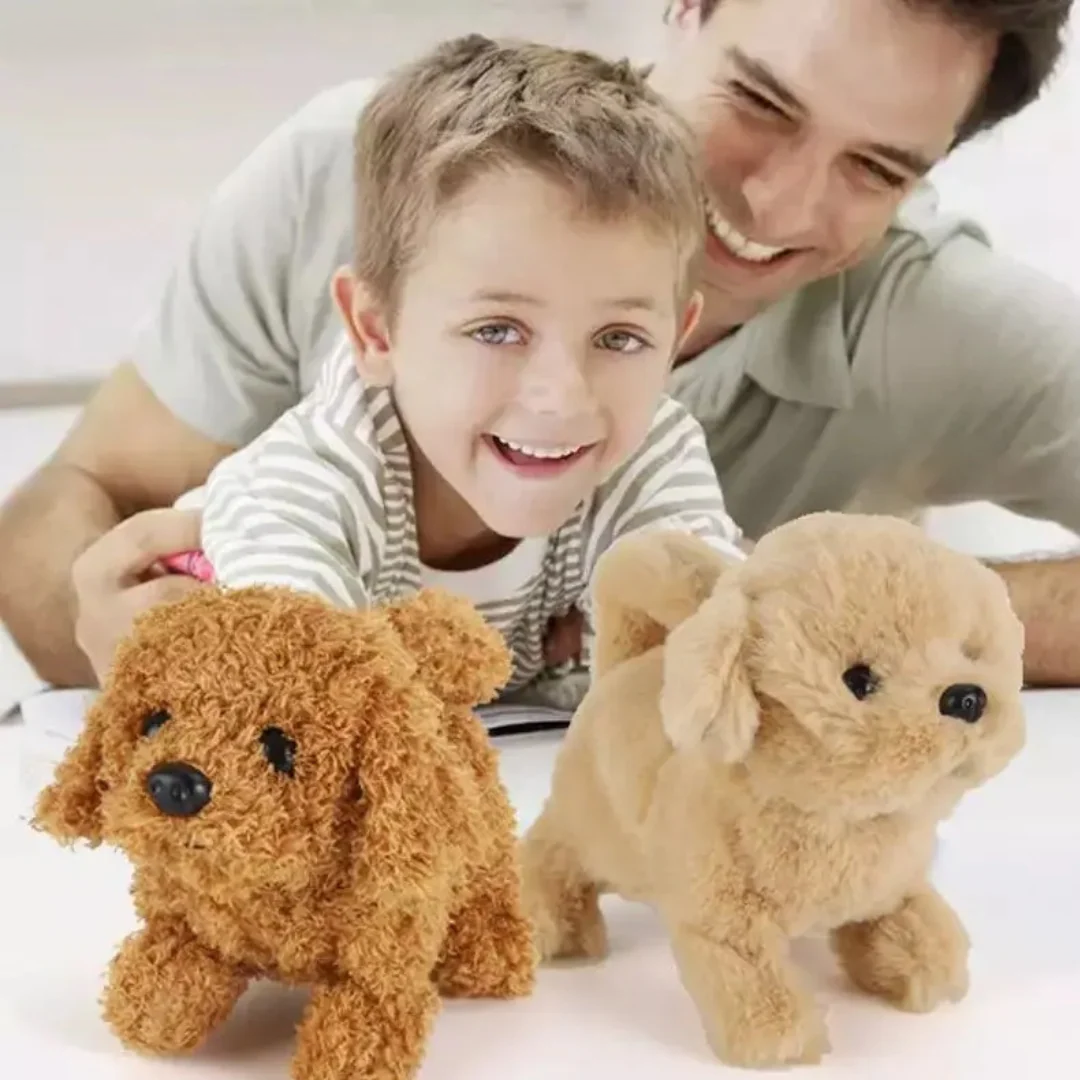 Interactive Plush Dog Toy with Sound and Walking Function