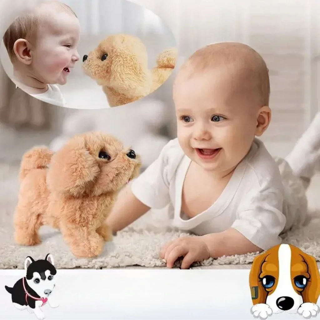 Interactive Plush Dog Toy with Sound and Walking Function