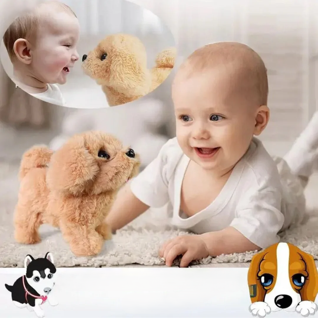 Interactive Plush Dog Toy with Sound and Walking Function