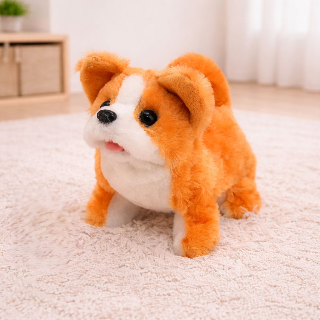 Interactive Plush Dog Toy with Sound and Walking Function