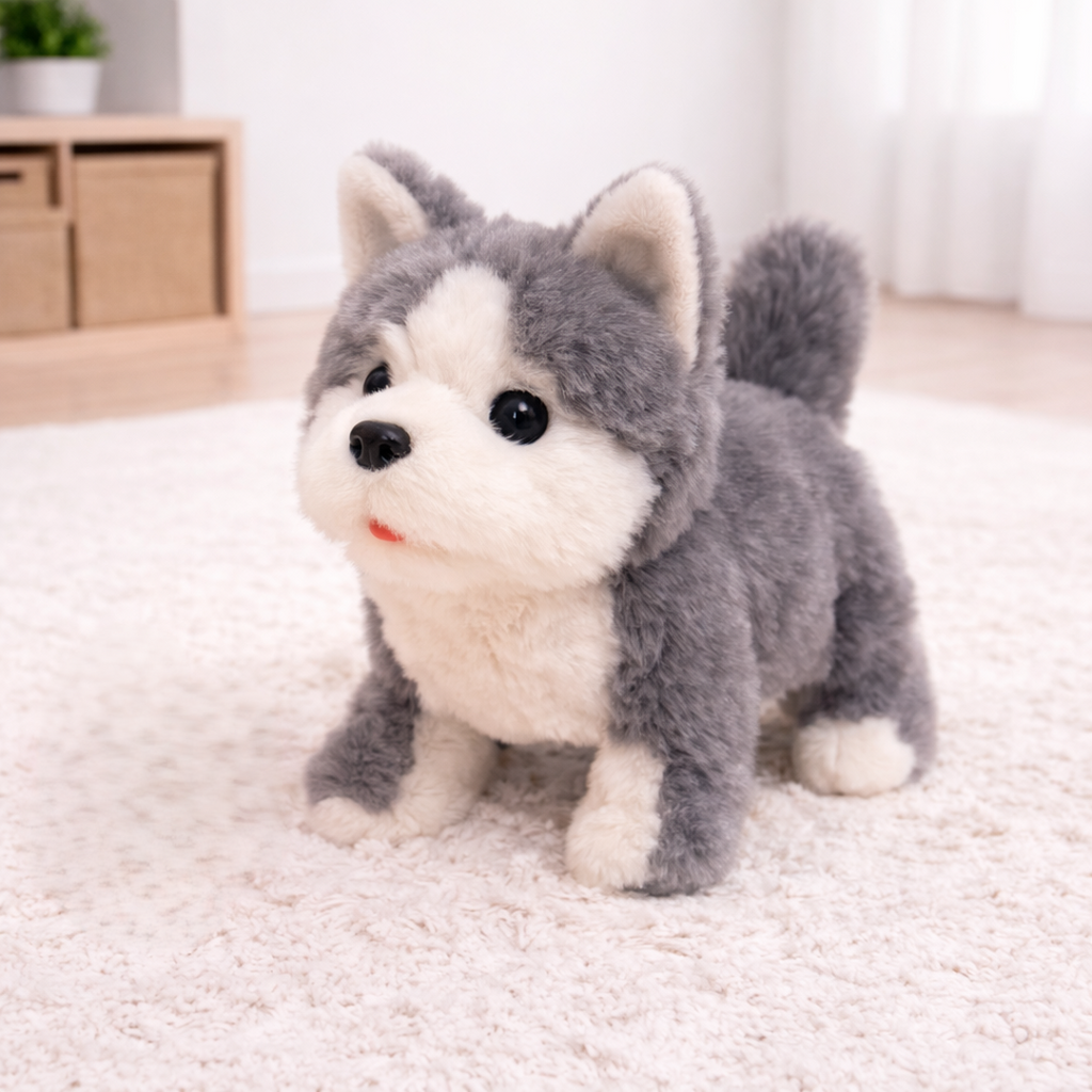 Interactive Plush Dog Toy with Sound and Walking Function