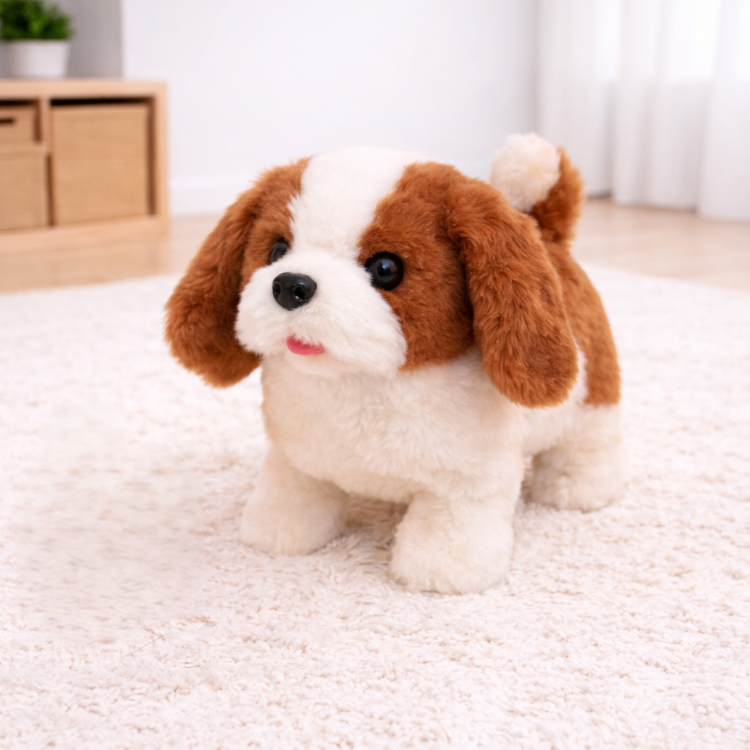Interactive Plush Dog Toy with Sound and Walking Function