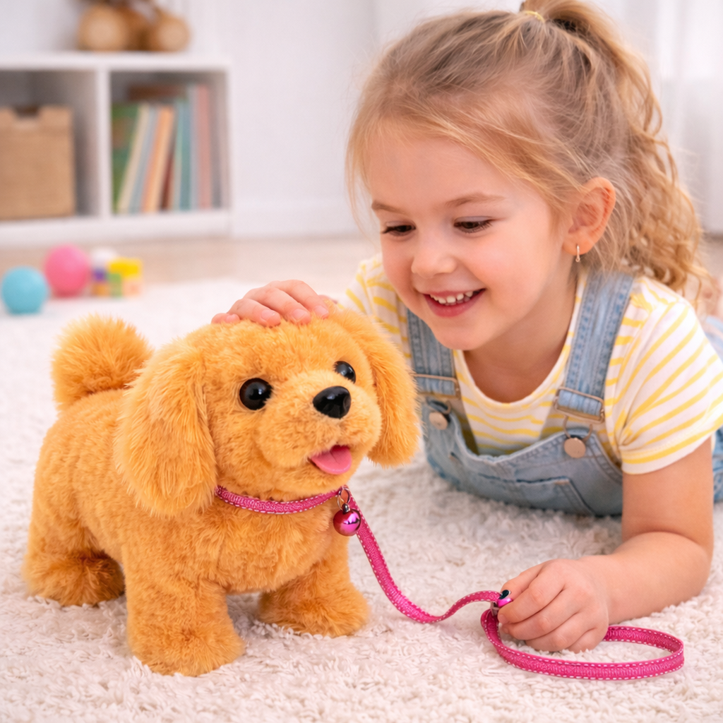 Interactive Plush Dog Toy with Sound and Walking Function