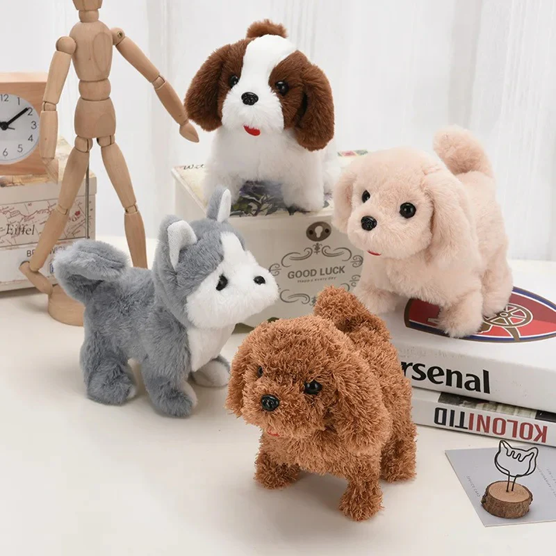 Interactive Plush Dog Toy with Sound and Walking Function