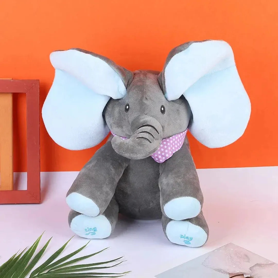 Plush Elephant Toy with Moving Ears and Sound