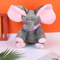 Plush Elephant Toy with Moving Ears and Sound