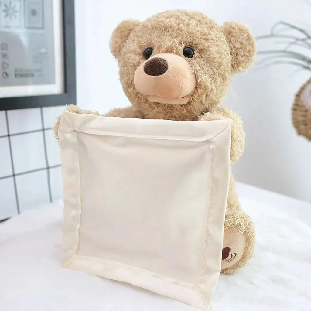 Plush Teddy Toy with Attached Fabric Panel