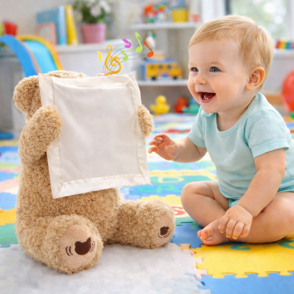 Plush Teddy Toy with Attached Fabric Panel