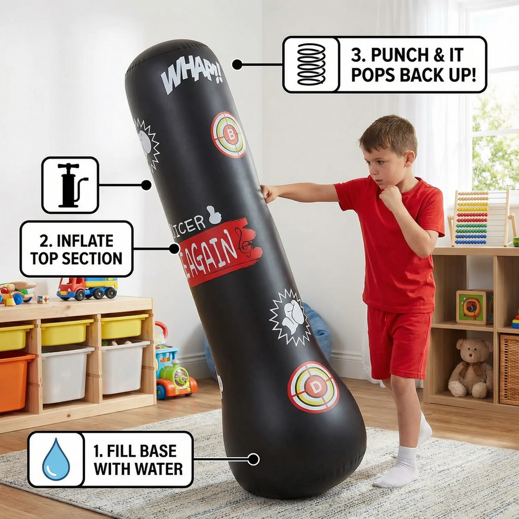 Inflatable Punch Bag Toy with Water Fill Base