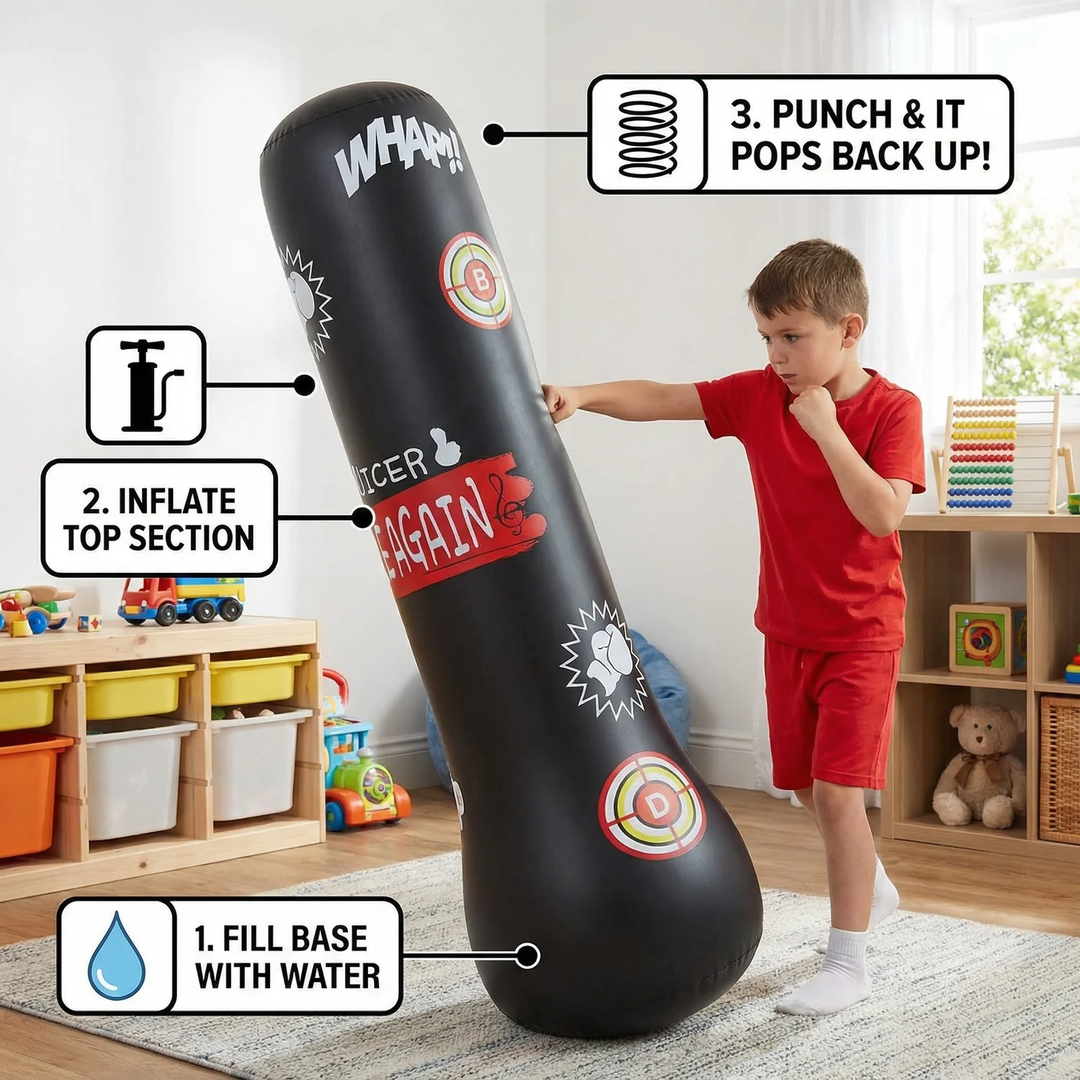 Inflatable Punch Bag Toy with Water Fill Base
