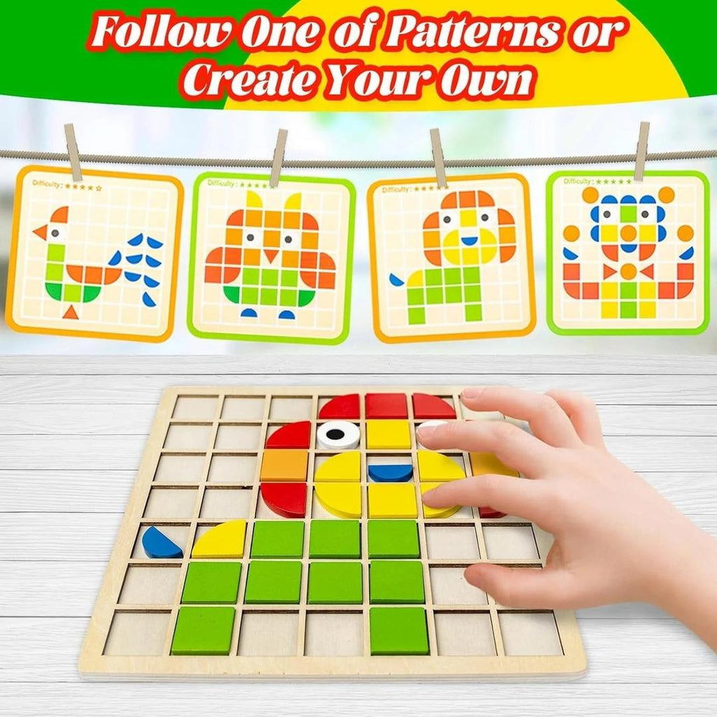 Pattern Recognition Puzzle Toy with Grid Board
