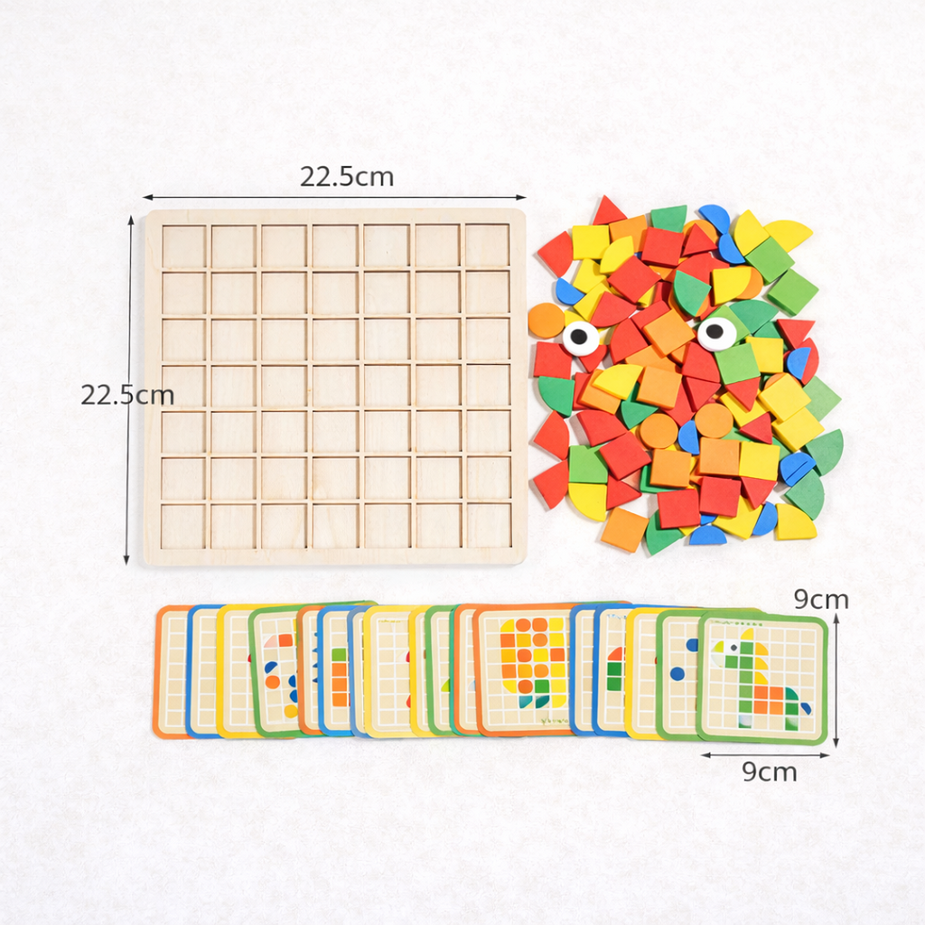 Pattern Recognition Puzzle Toy with Grid Board