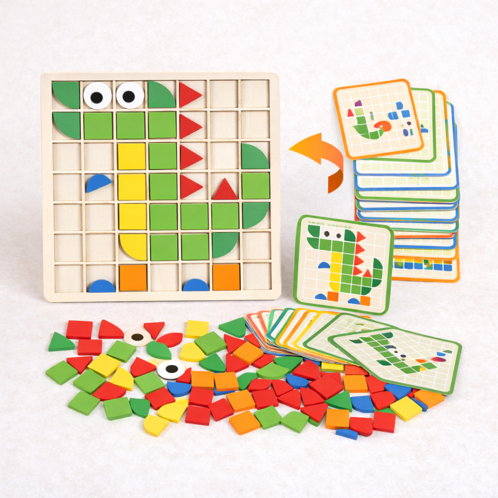 Pattern Recognition Puzzle Toy with Grid Board