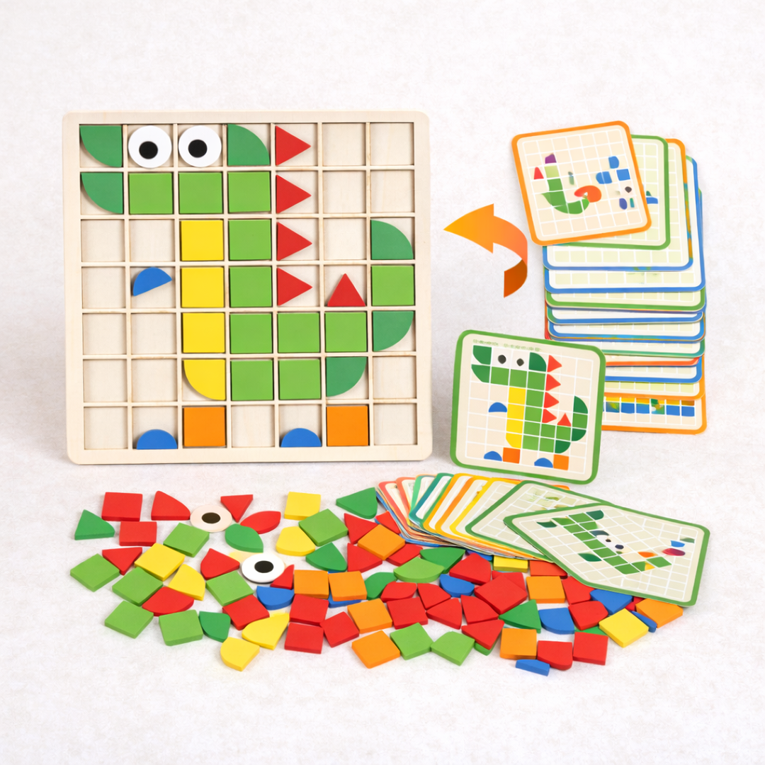 Pattern Recognition Puzzle Toy with Grid Board
