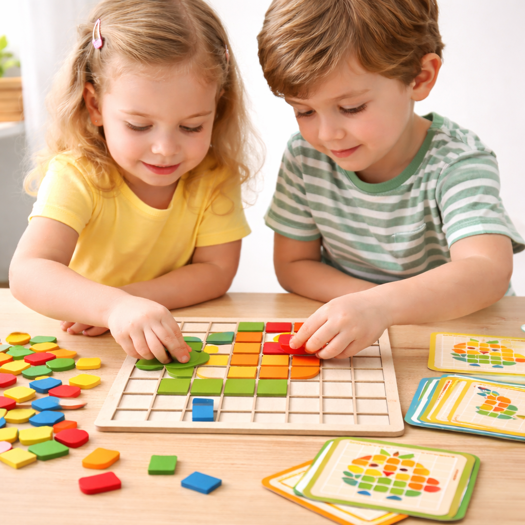 Pattern Recognition Puzzle Toy with Grid Board