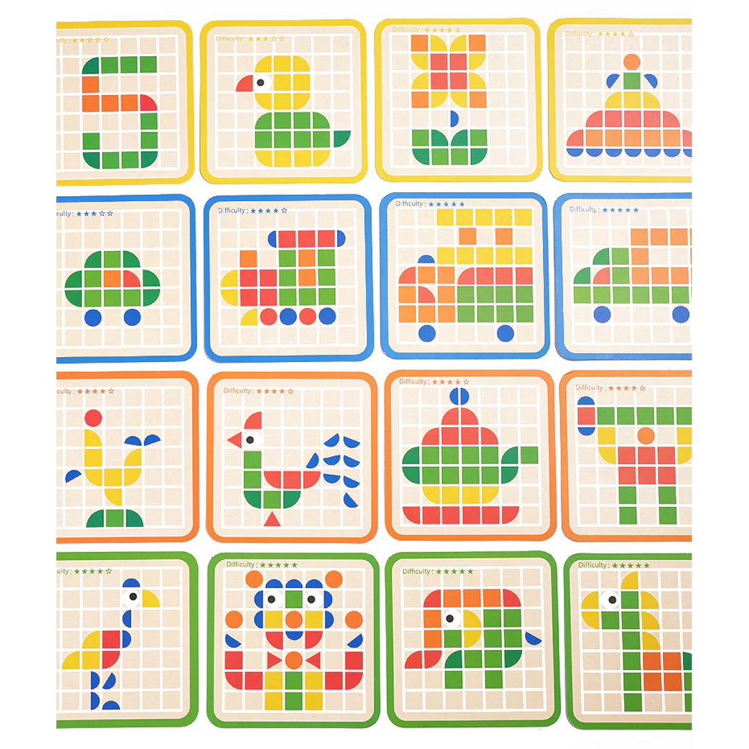 Pattern Recognition Puzzle Toy with Grid Board