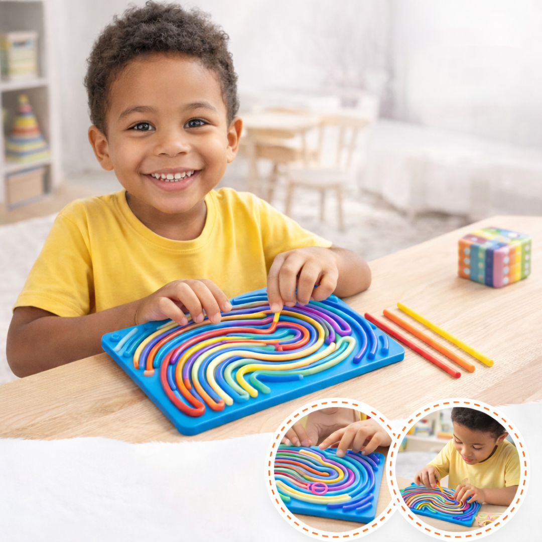 Sensory Maze Board Toy with Flexible Tracks
