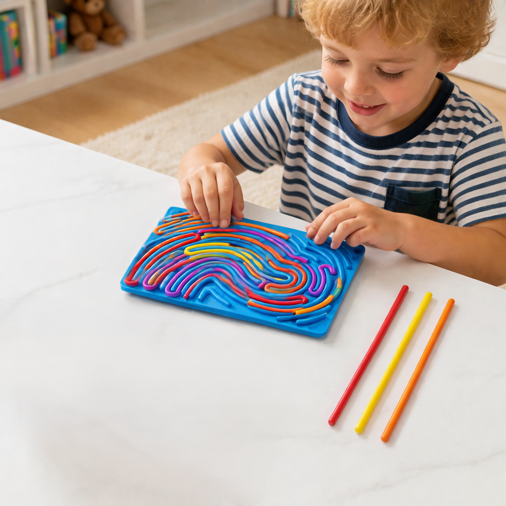 Sensory Maze Board Toy with Flexible Tracks