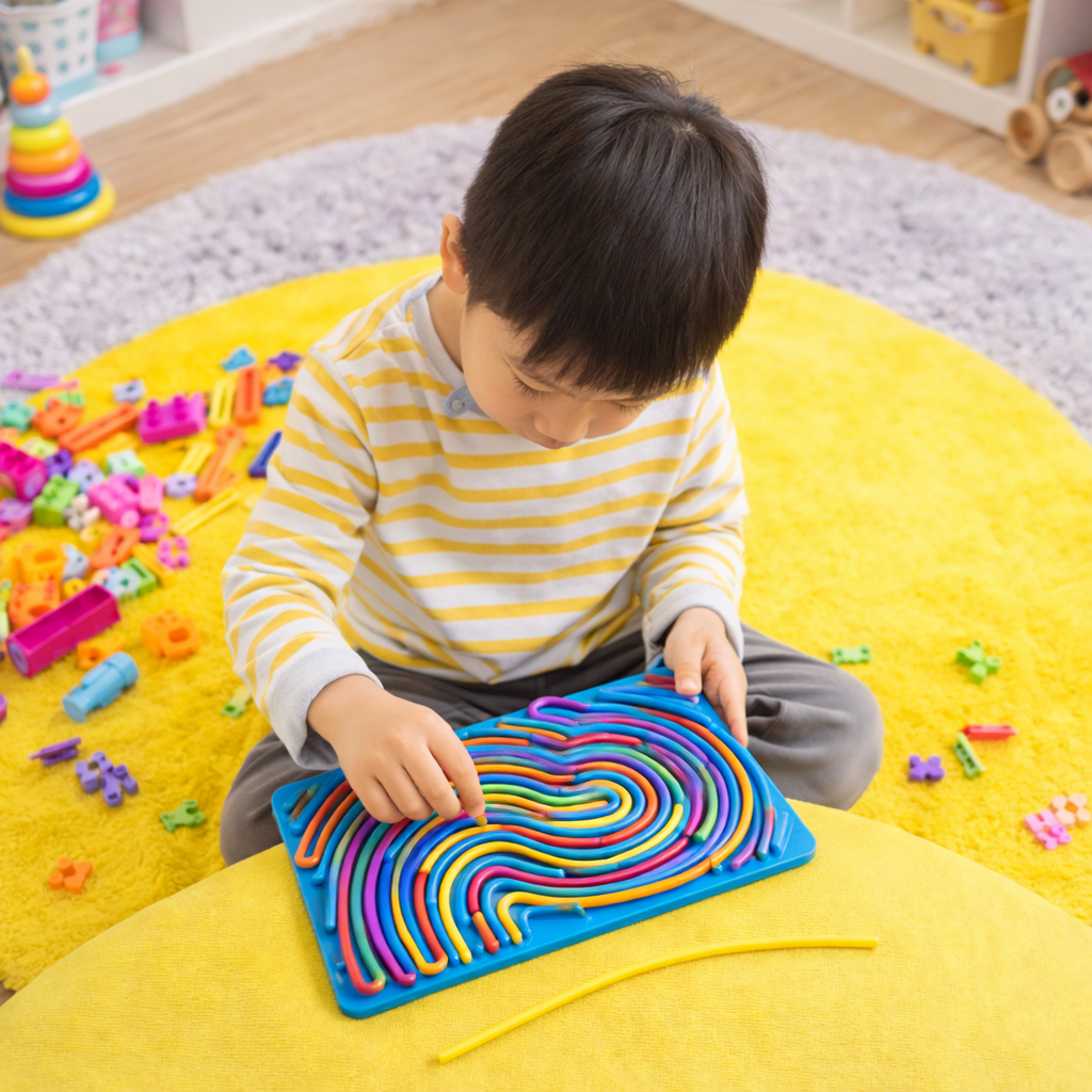 Sensory Maze Board Toy with Flexible Tracks
