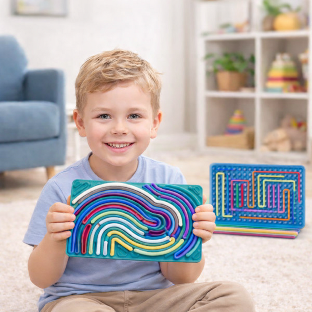 Sensory Maze Board Toy with Flexible Tracks