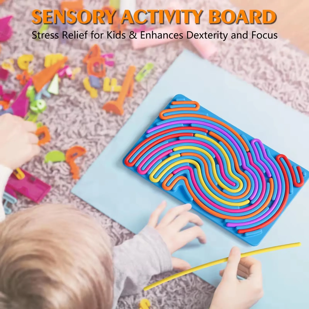 Sensory Maze Board Toy with Flexible Tracks